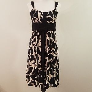 SOLD-Black and cream floral dress